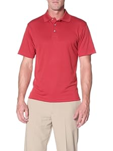 PGA TOUR Men's Short Sleeve Poly Performance Golf Polo, Jockey Red, XL