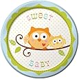 Creative Converting Happi Tree Sweet Baby Boy Round Dessert Plates, 8 Count