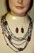 Multi Strand Very Fine Onyx and Other Beads Medium Chain Necklace with Earrings