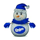Pack of 2 MLB Los Angeles Dodgers LED Lighted Christmas Snowman Figures 4"