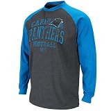 NFL Men's Carolina Panthers BSD Long Sleeve Henley Tee (Charcoal/White/Blue, Large)