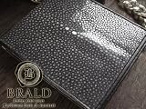 期間限定特価！【BRALD】ブラルド/メンズ/最高級スティングレー/ガルーシャ■カードケース/エイ革/パープルパイソン 期間