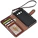 Grand Prime Case, Arae Samsung Galaxy Grand Prime wallet case,[Wrist Strap] Flip Folio [Kickstand Feature] PU leather wallet case with ID&Credit Card Pockets For Samsung Galaxy Grand Prime (Brown)