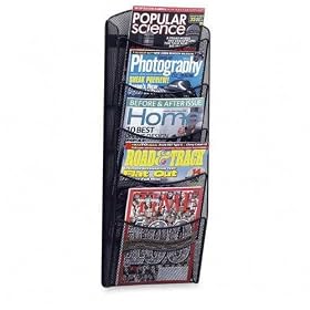 Safco 5578BL Safco Mesh Magazine Rack, 5 Pockets, Black by Safco