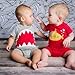 Baby Boys Girls Short Sleeve Shark Costume Bodysuit