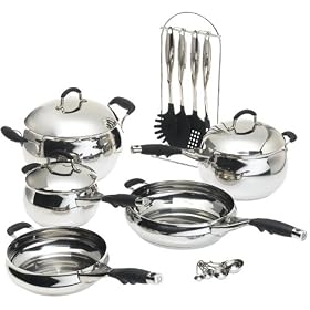 Edge Cookware 17-Piece Stainless-Steel Cookware Set