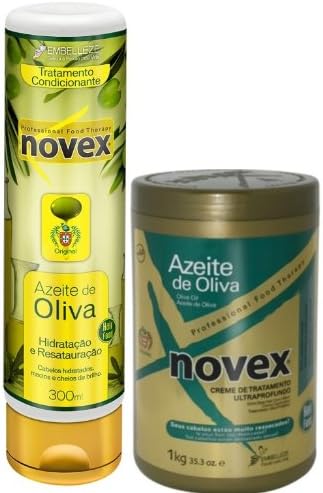 Embelleze Novex Olive Oil Double Set (Conditioning Treatment and 1 KILOGRAM Hair food Creme) plus 1 Free of Apple EYE Pencil Color: Radiant Blue