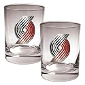 NIB Portland Trail Blazers NBA 2pc Rocks Glass Cup Set