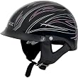 AFX Pinstripe Flame Adult FX-200 Cruiser Motorcycle Helmet - Black/Silver/Pink