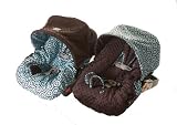 Infant Car Seat Cover in Hollywood Blue & Chocolate Minky
