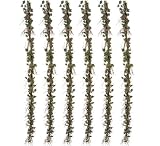 SIX Artificial 6' Grape Ivy Garland with Twigs _mauve