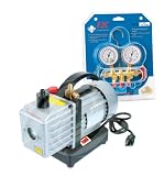 FJC 9281 Vacuum Pump & R134a Manifold Gauge Set
