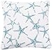 Chloe & Olive Wonders of The Seas Turquoise Collection Coral and Starfish Reversible Pillow Cover, 20-Inch