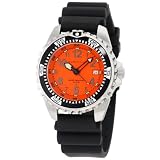 New St. Moritz Momentum M1 Mens Dive Watch (Roughy) & Underwater Timer for Scuba Divers with Orange Dial & Black Hyper Rubber Band