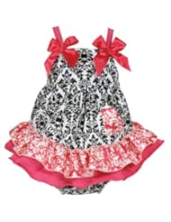 Stephan Baby Swing Top and Ruffled Diaper Cover, Little Diva Hot Pink and Black, 18-24 Months