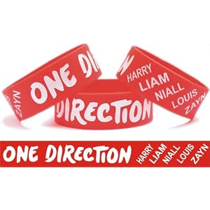 Red One Direction 1D Names Wristband Harry Liam Niall Louis Zayn