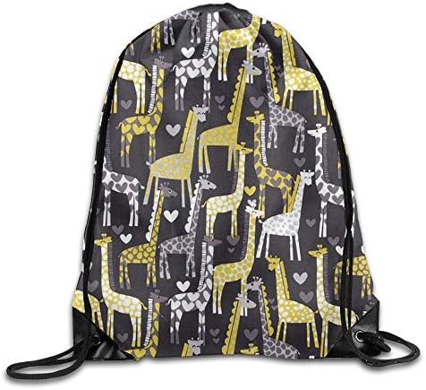 Heishop Gym Drawstring Backpack Sport Bag For Men&amp;Women Giraffe