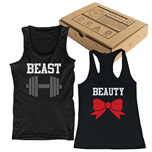 Beauty and Beast Matching Tank Tops Couple Tanks Set