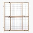 North States Extra Wide Wire Mesh Gate - 32" Tall Wood Pressure Mount Gate Fits Openings 29.5" to 50" Wide