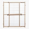 North States Extra Wide Wire Mesh Gate - 32" Tall Wood Pressure Mount Gate Fits Openings 29.5" to 50" Wide