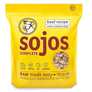 2 PACK (2 lbs x 2) Sojos Complete Raw Natural Dry Dog Food Mix Grain Free Beef 2 PACK (2 lbs x 2) Sojos Complete Raw Natural Dry Dog Food Mix Grain Free Beef