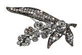 Brooches - Fancy Leaf Design Rhinestone Brooch