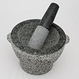 8 Inch Stone Granite Mortar and Pestle 4 Cup Capacity
