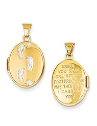 Footprints in the Sand Gold Locket Pendant