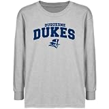 NCAA Duquesne Dukes Youth Ash Logo Arch T-shirt- --