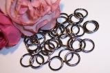 8mm Open- GUN Metal- Jump Rings- 18g. Q.100