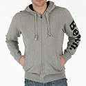 Bench Mens Rated Jersey Lined Zip Hooded Knit Top Grey