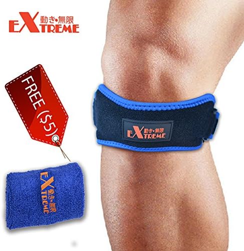 Jumper's Knee Patella Tendon Support Strap Band By Motion Infiniti - Relief Pain From Tendinitis, Fit Running, Basketball, Outdoor Sport - FREE $5 Value Gift!