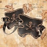 Leather Pirate Boot Toppers - Black