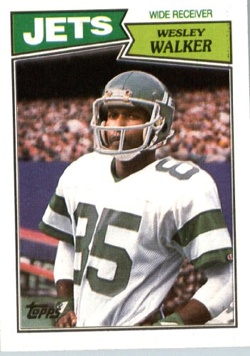 1987 Topps # 132 Wesley Walker New York Jets Football Card- Near Mint to Mint Condition - In Protective Screwdown Display Case!