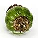Green Peridot Glass Cabinet Knobs, Kitchen Drawer Pulls & Handle Set/2pc ~ K185FF Vintage Style Pumpkin Shaped Glass Knobs with Florentine Hardware, for Dresser, Drawers, Cabinets & Vanity