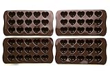 Bekith Heart Shaped Silicone Mold for Chocolate, Jelly and Candy - 15-piece Per Mold (Set of 4)