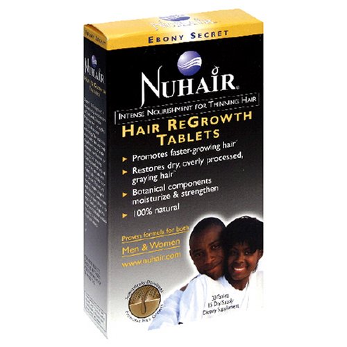NuHair Ebony Secret Hair Regrowth Tablets, Men & Women, 30-Count Bottles (Pack of 2) by Ebony & Ivory Cheesecakes