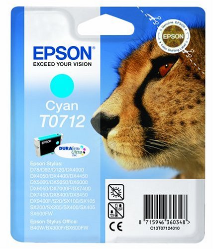 Epson - T0712 - Encre DURABrite Ultra cyan pour D78 D92 DX4050 4450 5050 6050 7000F