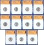 Complete Silver War Nickel Set 1942-1945 P-D-S SGS Certified
