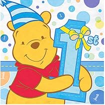 Pooh's 1st Birthday Boy Lunch Napkins 16ct