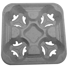 PrimeWare CC-1232 Brown Recycled Cardboard/Paper Disposable Biodegradable 4-Cup Carrier, Fits 12- to 32-Ounce Cups, 9" Length x 9" Width x 2" Height (Case of 300)