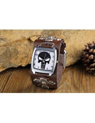 Youyoupifa Unisex Arabic Fashion Images Brown Leather Strap Quartz Movement Watch
