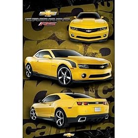 Professionally Framed Chevrolet Camaro RS Car Art Poster - 24x36 with RichAndFramous Black Wood Frame