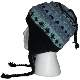 Authentic Soul Wool Ear Flap Sherpa Blue Ski Knit Hat Beanie Mens Womens