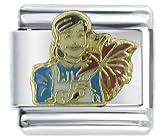 Girl With Sparkler Italian Charms Bracelet Link