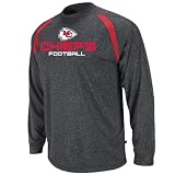NFL Men's Kansas City Chiefs Fanfare IV Long Sleeve Crew Neck Synthetic Marled Tee (Charcoal Marled/Red, Large)