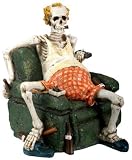 Couch Potato Skeleton - Collectible Figurine Statue Sculpture Skull