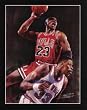 Michael Jordan (Dunking Over Ewing) Sports Poster Print - 16" X 20"