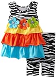 Bonnie Baby Girls Infant Zebra Color Block Legging Set