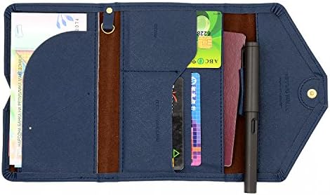 Glamdaisy Multi-purpose soft leather Passport Wallet Organizer Holder (Dark Blue)